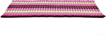 Leewadee - Kapok Roll Mat – Handcrafted Folding Sleep & Relaxation Mattress from Thailand, Ideal as Guest Bed, Camping Mat, Yoga Mat or Traditional Futon, 75 x 39 inches, Auburn Pink
