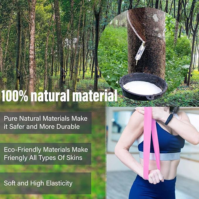 FTTYONE Set of 5 Resistance Bands for Working Out, Different Levels Elastic Band for Home Gym Long Exercise Workout, with Carrying Bag