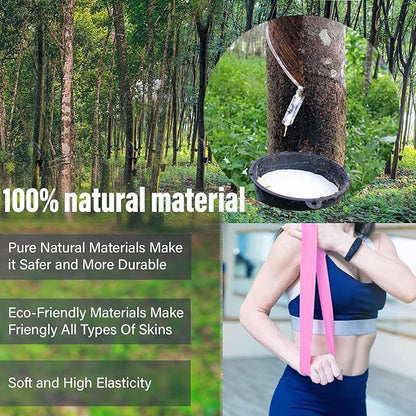 FTTYONE Set of 5 Resistance Bands for Working Out, Different Levels Elastic Band for Home Gym Long Exercise Workout, with Carrying Bag