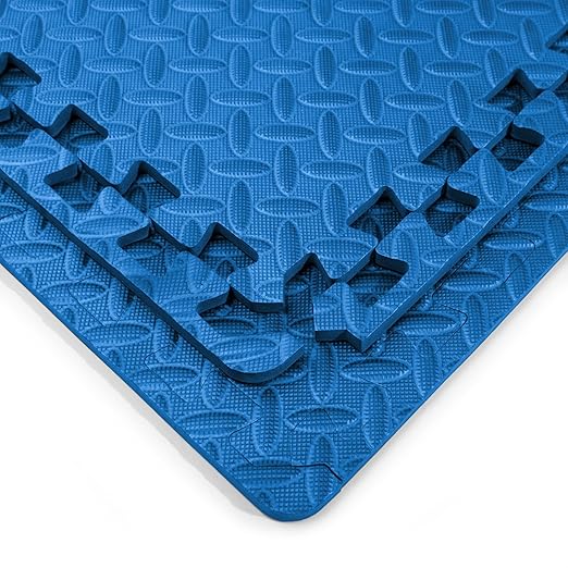 Art3d 24 Sq.Ft Eva Puzzle Exercise Mats, 24"x24" x 1/2" Thick Foam Interlocking Tiles for Gyms, Flooring, Workout, Gym Equipments, Pack of 6, Blue