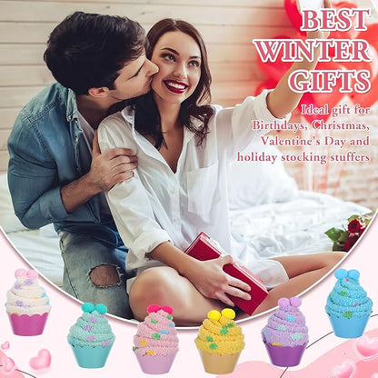 Geyoga 6 Pair Christmas Cupcake Fuzzy Socks for Women Cute Cozy Fluffy Winter Warm Slipper Socks