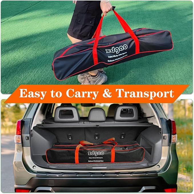 Pickleball Net Set for Driveway, 22FT Regulation Size Pickleball Net with Paddles Set of 4, Outdoor Pickleballs and Carry Bag for Driveway, Weather Resistance Strong Steel Frame