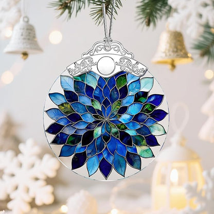 Blue Mandala Christmas Ornaments: Christmas Tree Ornaments, Holiday Decor for Nature Lover, Stocking Stuffers, Gift Ideas, Xmas Gifts & Gifts for Spiritual Seekers (Yoga/Meditation/Healing)