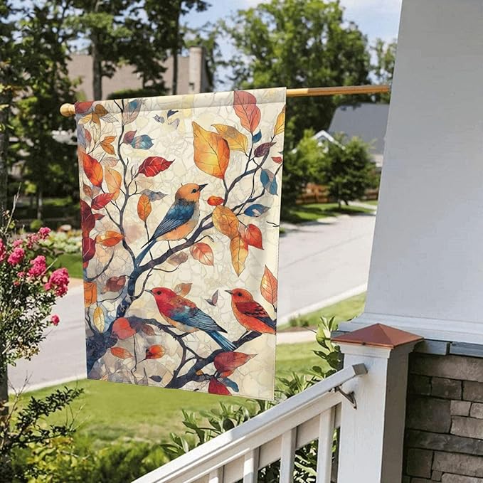 Birds Garden Flag 12x18 In Double Sided Yard Flags Lawn Sign Decor No Flagstand