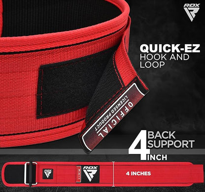 RDX Weight Lifting Belt - AUTO LOCK 4” Premium Adjustable Gym Belt for Olympic Cross Training - Support for Men Women Functional Fitness Workout - WOD Powerlifting Bodybuilding Weightlifting Deadlift
