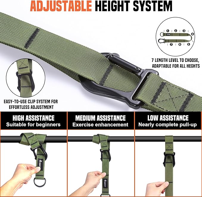 SERTT Pull Up Assistance Bands 300lbs, Adjustable Pull Up Bands with 4 Heavy Duty Resistance Bands for Pull Ups, All-in-one Exercise Bands for Pull Up Assist and Resistance Training