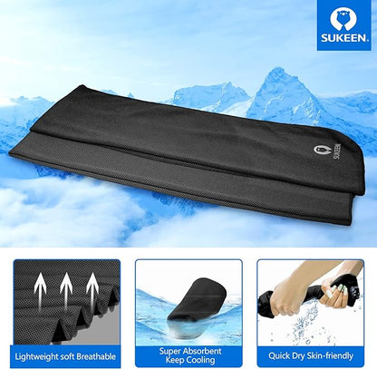 Sukeen [4 Pack Cooling Towel (40"x12"), Soft Breathable Chilly Microfiber Towel for Yoga,Sport,Running,Gym,Workout,Camping,Fitness,Workout & More Activities