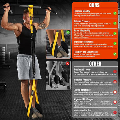 Pull Up Assistance Bands, 300lbs Heavy Duty Resistance Bands for Pull Ups with Adjustable Height, Fabric Feet Rest & Knee Support, Strength Training Pull Up Bar Assist Bands for Home Gym Workouts