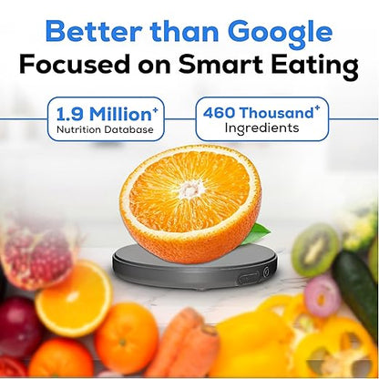 Food Scale, Portable, Rechargeable Travel Size. Smart Calories Calculator for Weight Loss, Nutrition, Diabetes, Meal Prep, Diet - Pocket Digital Coffee Scales - Free GOURMETMILES App