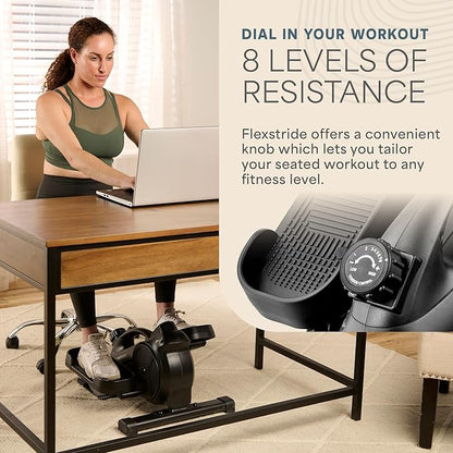 Lifepro Under Desk Elliptical Exercise Machine with or without Red Light, Seated Pedal Exerciser for Seniors & Adults, Quiet Elliptical Machine for Home or Office, Portable Leg Exerciser While Sitting