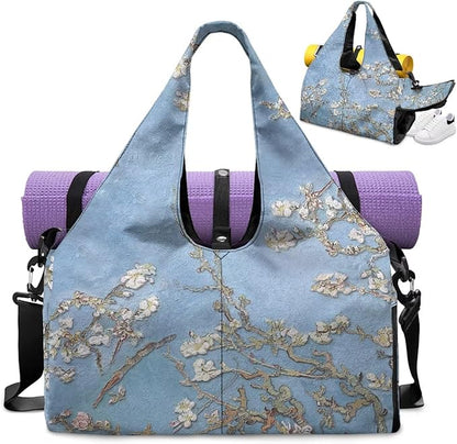 Yoga Mat Bag for Women Men Large Carryall Tote with Adjustable Shoulder Strap for Gym Yoga Travel Pilates Office