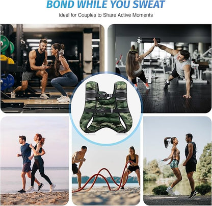 ZELUS Weighted Vest, 6lb/8lb/12lb/16lb/20lb/25lb/30lb Weight Vest with Reflective Stripe for Workout, Strength Training, Running, Fitness, Muscle Building, Weight Loss, Weightlifting