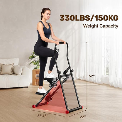 Stair Stepper for Home Gym Exercise, Compact Folding Cardio Exercise Climber for Full-Body Workout, Vertical Climber Machine, Extended Step Range