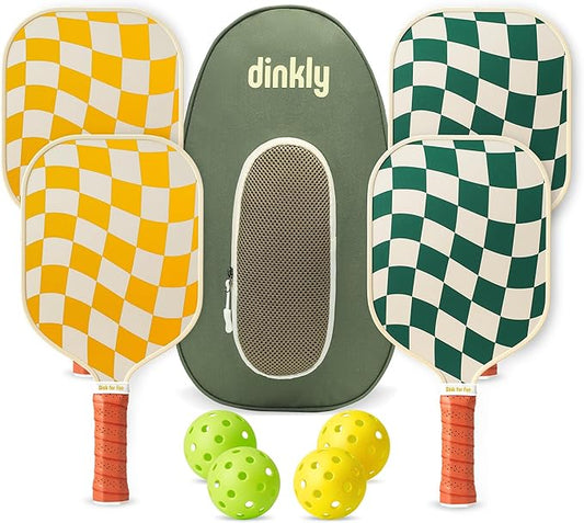Pickleball Paddles Set of 2/4 - USAPA Approved Graphite/Fiberglass Pickleball Racket, 2/4 Pickleball Rackets, 4 Balls and 1 Portable Carry Bag, Pickle Ball Set for Men Women