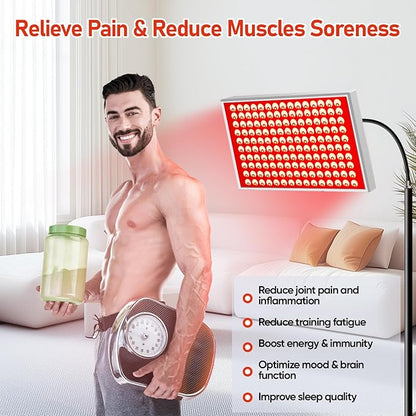 Red Light Therapy for Body & Face | 150 Dual-Wavelength LEDs (660nm Red & 850nm Infrared) Lamp with Adjustable Stand | Full Body Skin Rejuvenation, Muscle Relaxation & Home Pain Relief