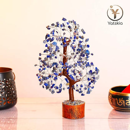 YATSKIA Lapis Lazuli Crystal - Crystal Tree - Feng Shui Decor - Tree of Life - Meditation Accessories - Desk Decorations, Spirtual Things, Good Luck Gifts