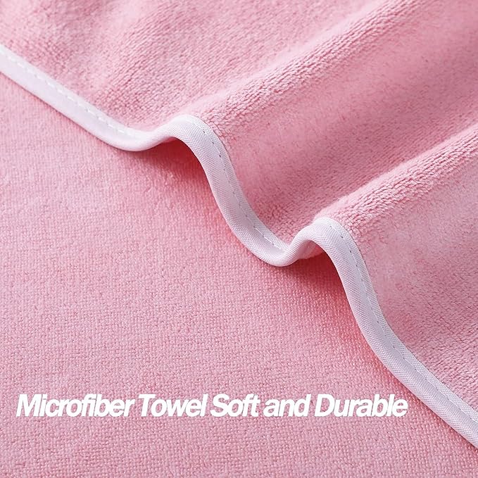 Microfiber Gym Towels Bigger Size Super Soft for Exercise Fitness, Sports, Workout, 380-GSM 15-Inch x 31-Inch Quick-Drying Towels (Pure Teal-Pink-Grey, 3 Pack)