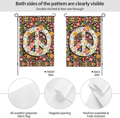 Flowers of Peace Garden Flag 12x18 In Double Sided Yard Flags Lawn Sign Decor No Flagstand
