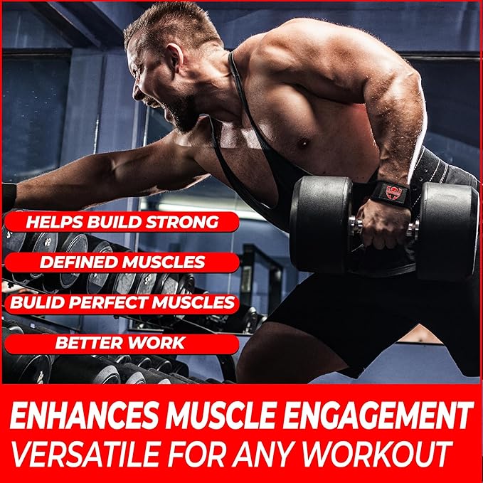 FIGHTSENSE Lifting straps for weightlifting, Gym wrist straps for men women, Neoprene Padded Cotton Weightlifting Straps for Bodybuilding, Powerlifting, Deadlifting and strength training