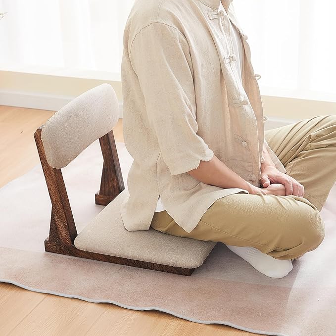 Meditation Chair with Back Support,Japanese Floor Chair,Back Jack for The Floor,Floor Seating,Tatami Floor Seats