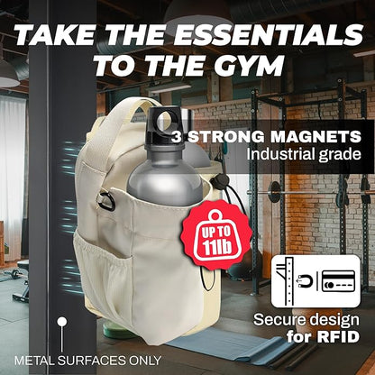 Magnetic Bag Gym – Magnet Gym Duffel, Sports Tote with Magnetic Closure, Magnetic Bottle Bag for Gym, Travel Fitness