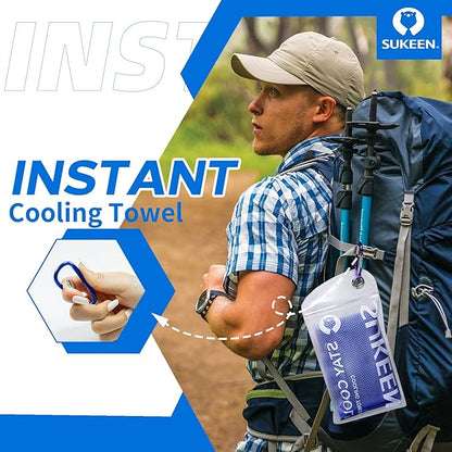 Sukeen [4 Pack] Cooling Towel (40"x12"), Ice Microfiber Chilly Towel for Yoga, Sport, Running, Gym, Workout, Camping, Fitness & More Activities