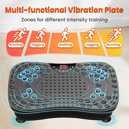 AXV Vibration Plate Fitness Platform Exercise Machine Vibrating Lymphatic Drainage Shaking Full Body Shaker Workout Vibrate Stand Shake Board Sport Gym for Weight Loss Fat Burner for Women Men