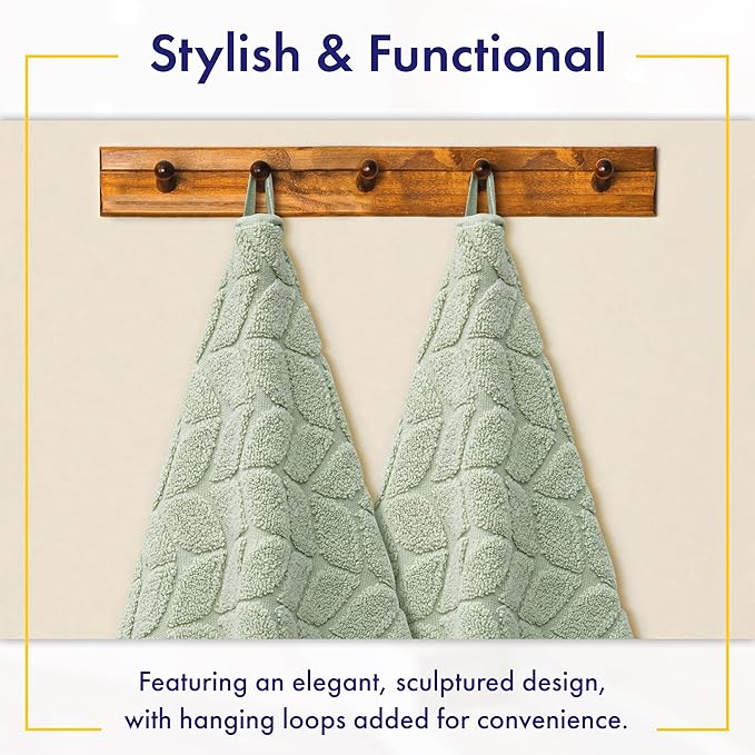 Ultra Soft & Stylish 700 GSM Luxury Bath Towels - 100% Zero-Twist, Long-Staple Cotton - Remarkably Absorbent & Quick Drying - 6 Piece Towel Set (Eucalyptus Green)