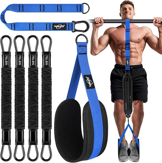 Pull Up Assistance Bands Set, Heavy Duty Adjustable Pull Up Assist Band with Feet Rest, Strength Training Bands for Home Gym Fitness, Pull-Up Bar, Calisthenics and Body Stretching