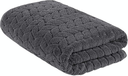 BAGNO MILANO Turkish Bath Towels, Soft Plush Jacquard Luxury Bath Towels, Quick Dry Towel Set (Grey, Bath Sheet)