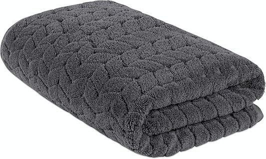 BAGNO MILANO Turkish Bath Towels, Soft Plush Jacquard Luxury Bath Towels, Quick Dry Towel Set (Grey, Bath Sheet)