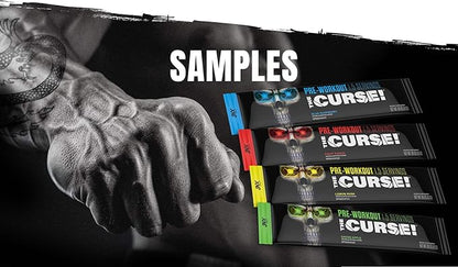 JNX SPORTS The Curse! Pre Workout Powder for Men & Women, Caffeine, Beta-Alanine, Creatine, L-Citrulline, Sample Variety Pack, 5X 8g Samples – Boost Energy, Strength & Focus