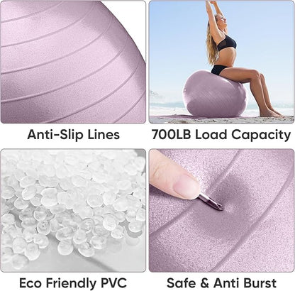 APEXUP Yoga Ball Exercise Ball Anti Slip Heavy Duty for Fitness, Balance & Core Workout