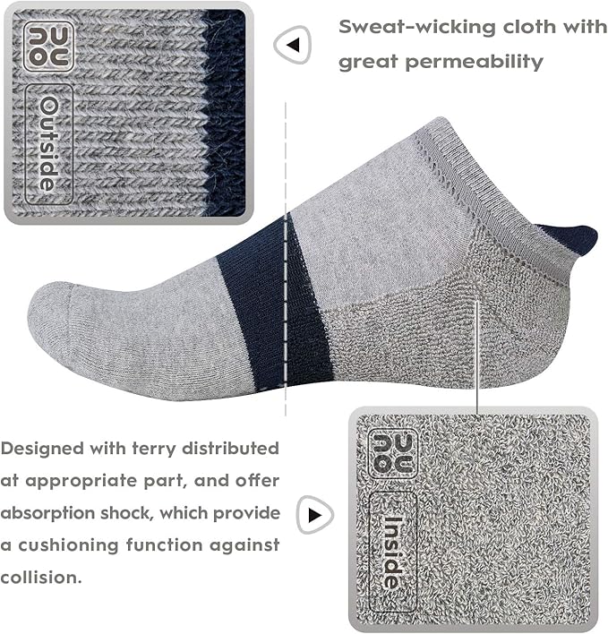 unenow Unisex Non Slip Grip Socks with Cushion for Yoga Pilates Barre Home & Hospital