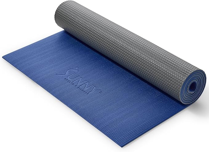 Sunny Health & Fitness Non-Slip Yoga Mat – Durable, Anti-Tear, Lightweight, Cushioned Support for Yoga, Pilates, Stretching Exercises, Meditation and Floor Workouts | Multiple Sizes & Colors