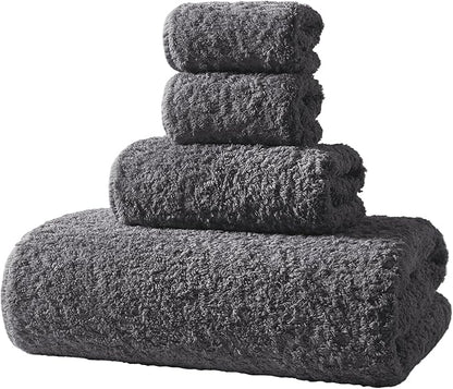 REDKISS Ultra-Plush Bath Towel Set - 900GSM Premium Thick Cotton for Bathroom & Spa, Super Absorbent Quick-Dry Bath Sheets with No Shedding (4-Piece Set for Luxury Hotel & Home Use)-Smoky Grey