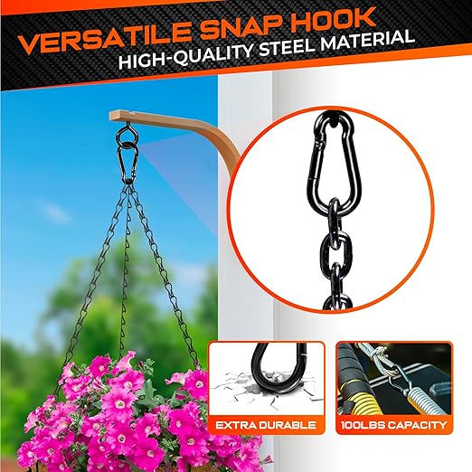 12Pcs 2In Spring Snap Hooks, Utility Hook Clip, Heavy Duty Rope Connector, Quick Link Snap Hooks for Indoor and Outdoor, Hanging, Camping, Fishing, Hiking (12Pcs 2In)
