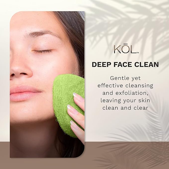 KOL Face Scrubber, Aloe Infused Exfoliating Facial Cleansing Pads, Disposable Exfoliator Face Sponge for Daily Cleaning and Makeup Removal, 6 Count