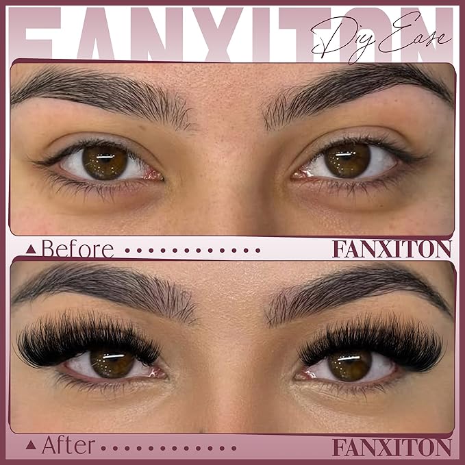 Cluster Lashes Volume Lash Clusters D Thick Eyelashes Extensions 14-16mm Mix 80D+100D Individual Lashes Thin Band Lash Bond and Seal Tweezers for DIY Lash Extension Beginners