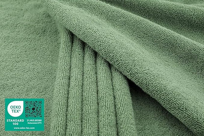 American Soft Linen Oversized Bath Sheet 40x80 Extra Large for Bathroom, 600 GSM 100% Cotton Turkish Jumbo Bathsheet Towels for Adults, Sage Green Bath Sheet