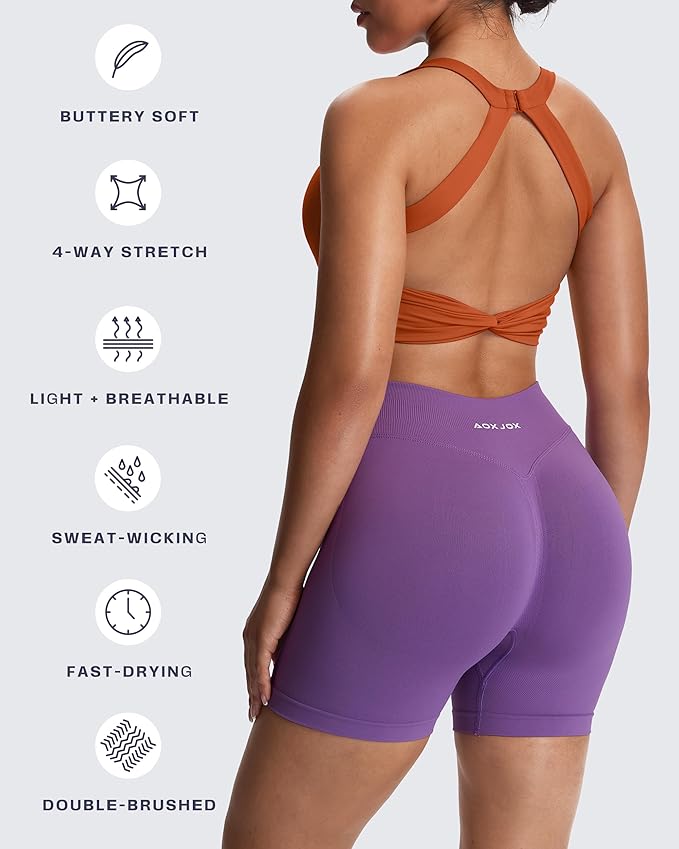 Aoxjox Women's Workout Sports Bras Twist Front Fitness Training Gym Bra Yoga Crop Lola Tank