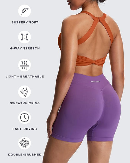 Aoxjox Women's Workout Sports Bras Twist Front Fitness Training Gym Bra Yoga Crop Lola Tank