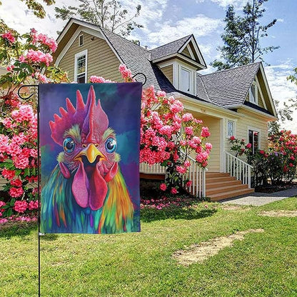 Rooster Garden Flag 12x18 In Double Sided Yard Flags Lawn Sign Decor No Flagstand