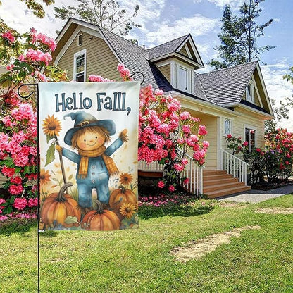 Scarecrow Garden Flag 12x18 In Double Sided Yard Flags Lawn Sign Decor No Flagstand