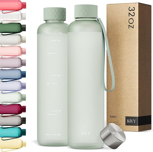 KIVY Tritan Water Bottle 2nd Generation (Light Green, 32 Ounces)