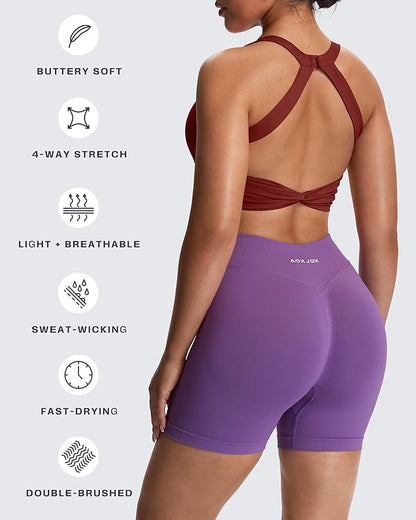 Aoxjox Women's Workout Sports Bras Twist Front Fitness Training Gym Bra Yoga Crop Lola Tank