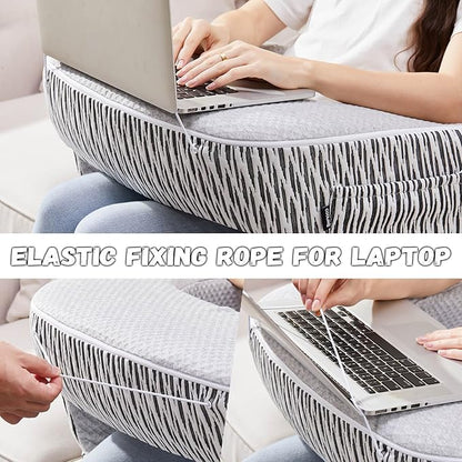 Reading Pillow for Lap, Extra Large Arm Rest Pillow for Adult, Memory Foam Lap Desk Pillow for Reading, Working, Crocheting, Playing Steam Deck Switch or Sitting in Bed Couch(Ash Grey)