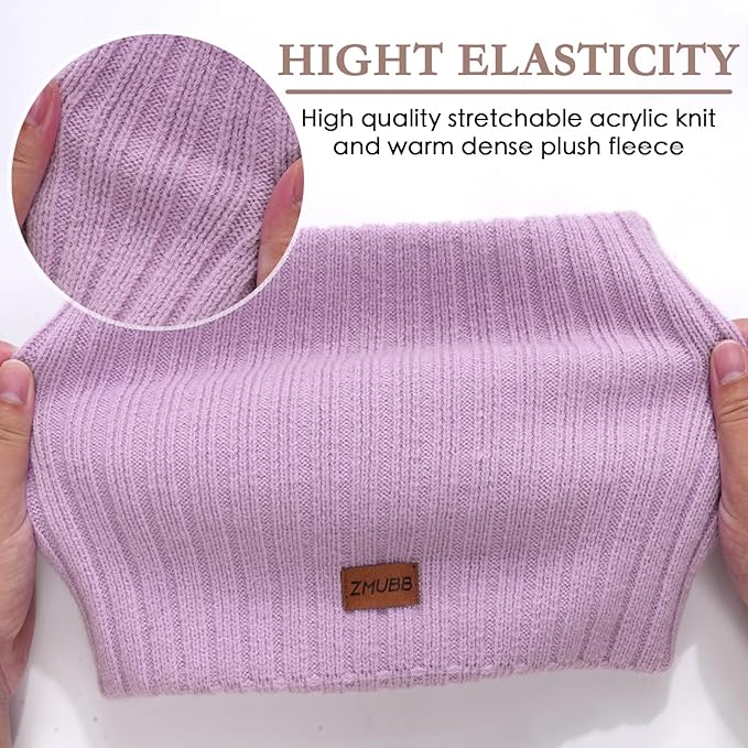 Neck Warmer Gaiter, Winter Fleece Lined Face Mask Scarf for Men Women, Thick Warm Cold Weather Running Ski Neck Cover