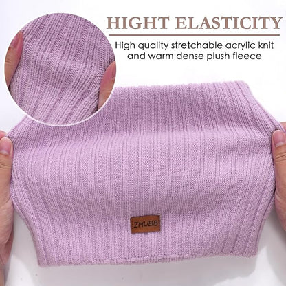 Neck Warmer Gaiter, Winter Fleece Lined Face Mask Scarf for Men Women, Thick Warm Cold Weather Running Ski Neck Cover