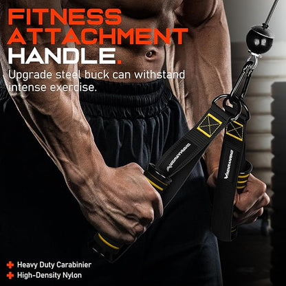 RENRANRING Gym Exercise Handles, Replacement Handle Attachments for Cable Machine Pulleys, Resistance Band and Strength Trainer, Pull Down Workout Accessories, Home Gym Add On Equipment